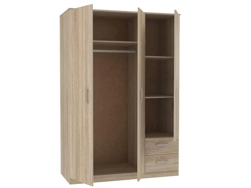 3 Door Wardrobe With Drawers